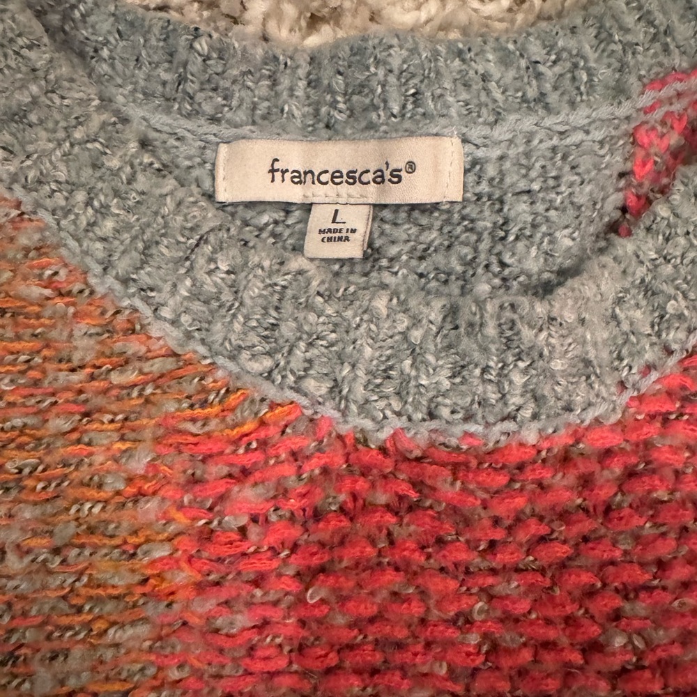 Francesca's Collections Multicolor Patchwork Swea… - image 2